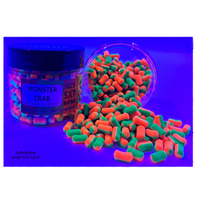 Dumbell Wafter 5 x 7 mm ORANGE / GREEN CRAB (Krabbe)